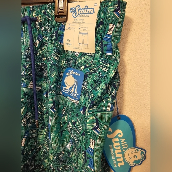 Mr. Swim Palms Blue Swim Trunks Men's Big & Tall Size XXL NWT - Picture 10 of 11